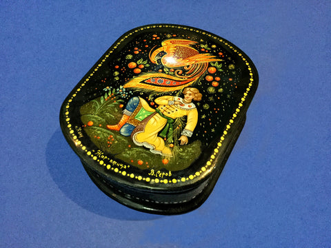 Russian Hand Painted Lacquer Trinket Box