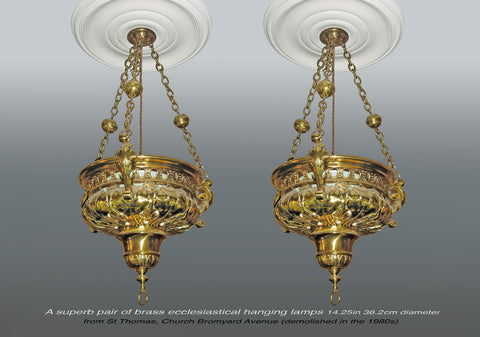 A superb pair of Ecclesiastical Hanging Lamps