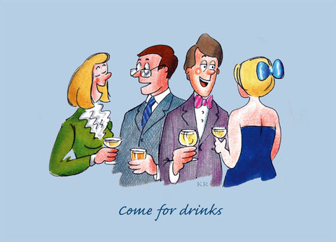 Social 2 - Come for Drinks - Pack of 5 postcards