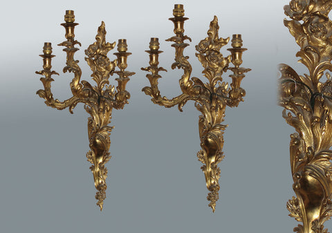 A Fine Pair of Rococo Wall Sconces